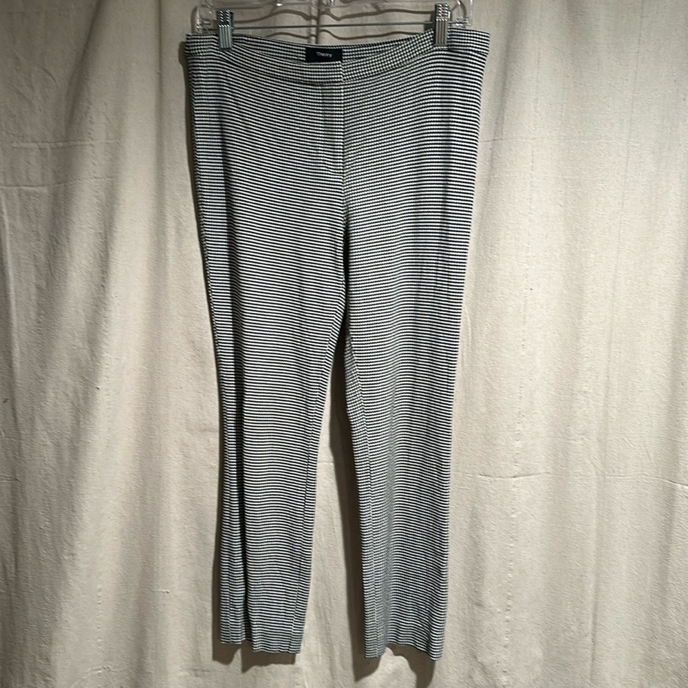 Theory black and white houndstooth cropped pants